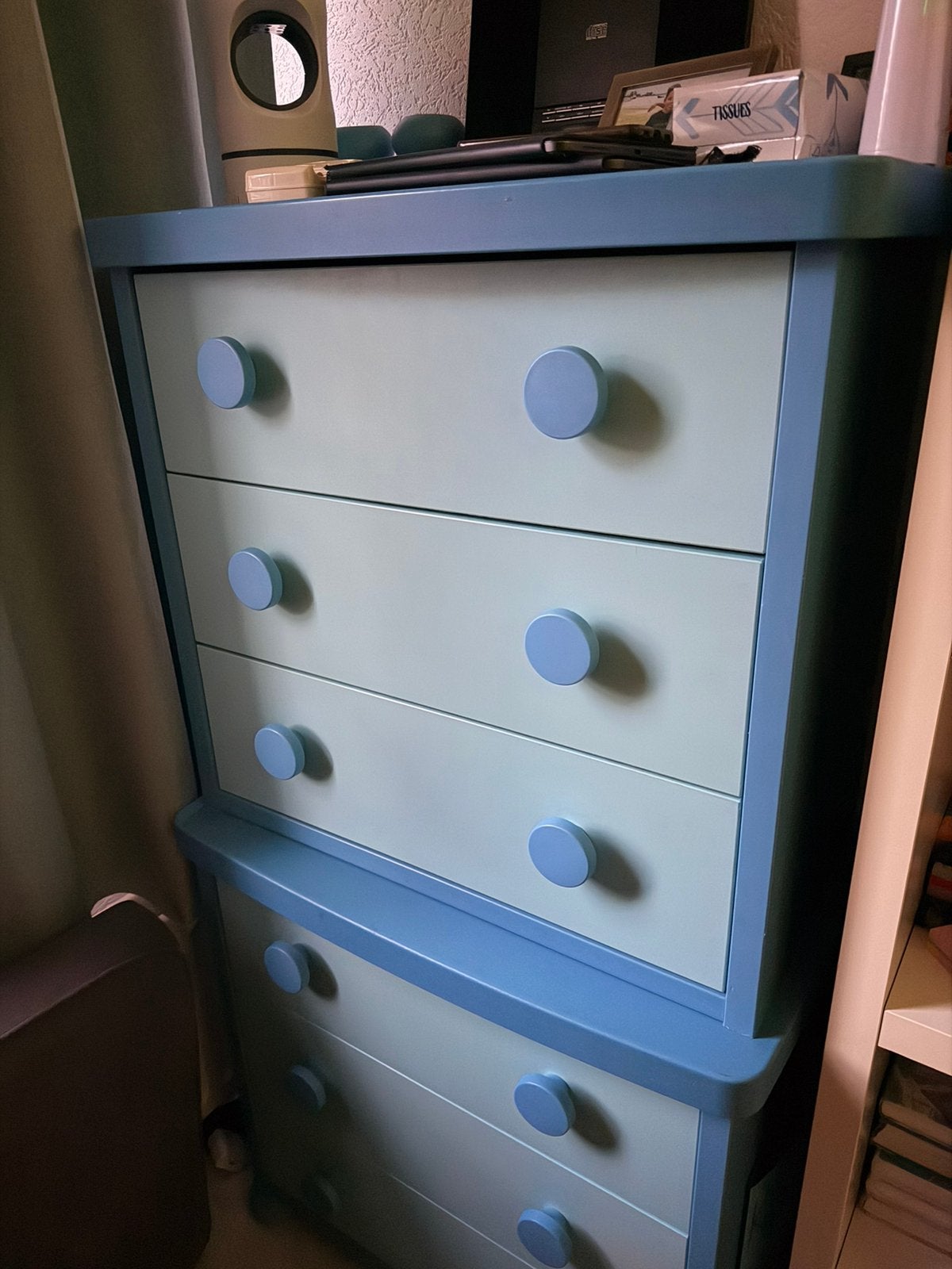 Ikea blauwe Ladekast en kast, Ophalen, Gebruikt, 50 tot 100 cm, 3 of 4 laden