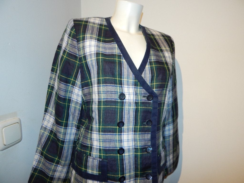 Pauw Amsterdam vintage blazer klassiek ruiten linnen 3, Kleding | Dames, Jasjes, Kostuums en Pakken, Maat 38/40 (M), Pauw, Zo goed als nieuw