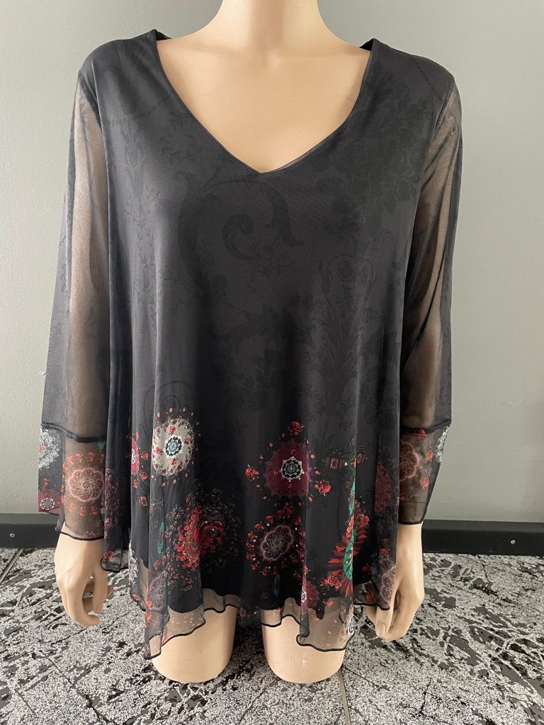 NIEUW Desigual blouse, top, maat XL (40/42), Zwart, Maat 42/44 (L), Nieuw, Ophalen of Verzenden