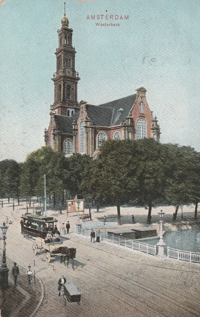 amsterdam- westerkerk 1907, Ophalen of Verzenden, Voor 1920, Noord-Holland