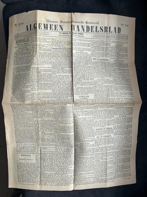 Algemeen Handelsblad, NRC en Arnhemsche cr v 9 april 1897, Verzamelen, Tijdschriften, Kranten en Knipsels, Ophalen of Verzenden