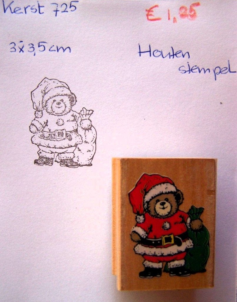 Kerst 725 Houten stempel, Hobby en Vrije tijd, Ophalen of Verzenden, Gebruikt, Houten stempel