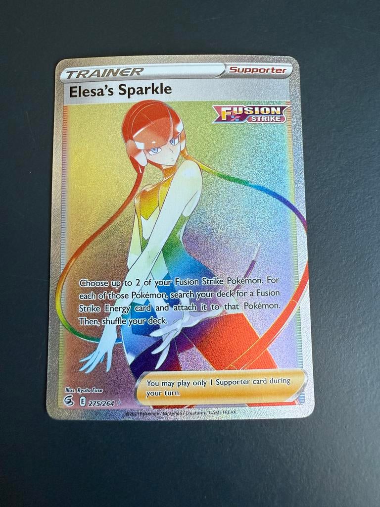Elesa's Sparkle 275/264 Fusion Strike Pokémon Kaart NM, Ophalen of Verzenden, Zo goed als nieuw, Losse kaart, Foil