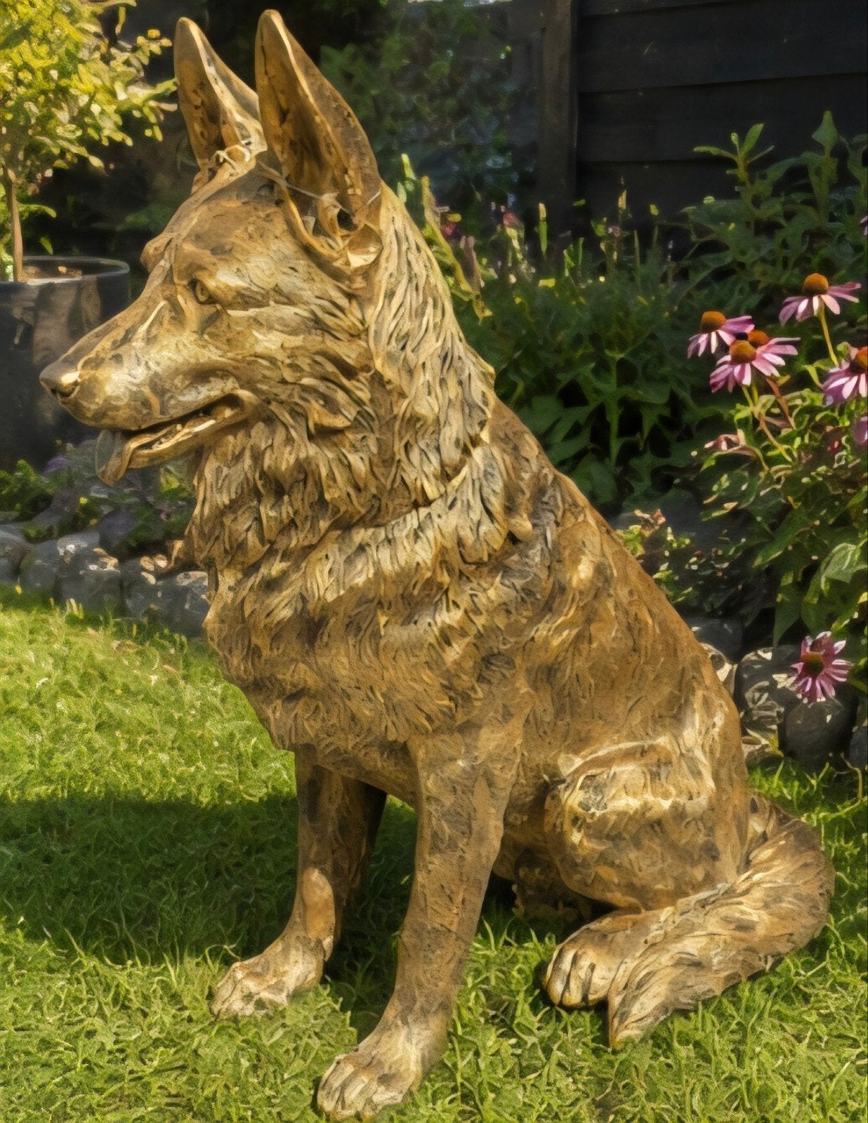 mooi beeld tuinbeeld herder herdershond, Ophalen, Nieuw, Kunststof