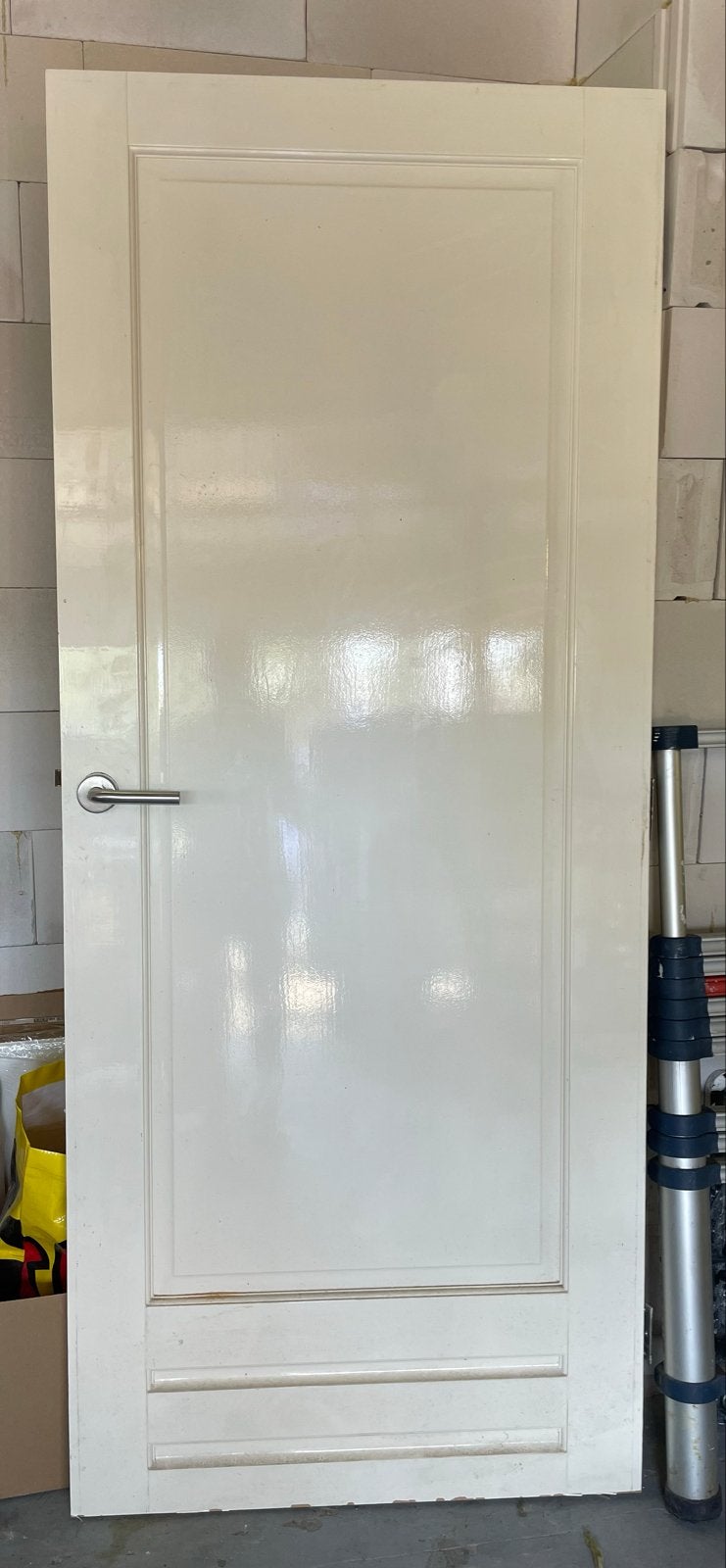 Binnendeur 82 x 197 cm, crème wit, met klink, Ophalen, Gebruikt, 80 tot 100 cm, Binnendeur