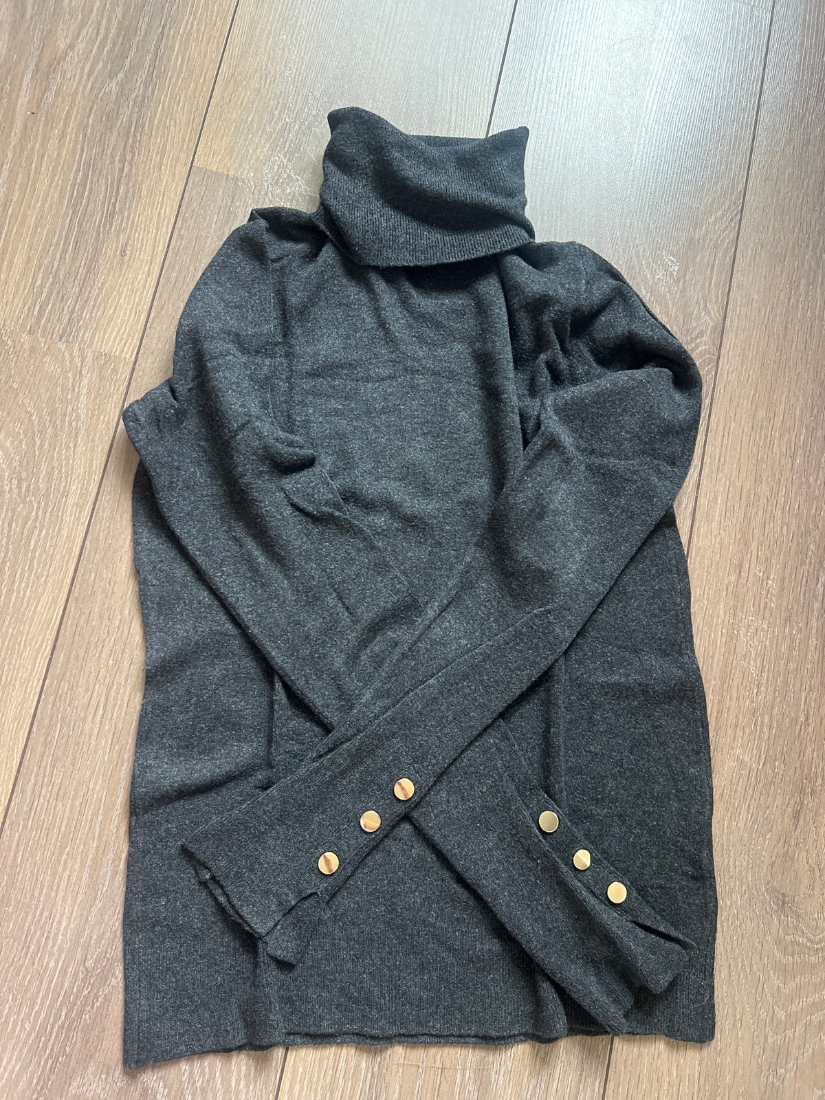 Zara Knit Coltrui met Gouden Knopen - Maat M, Ophalen of Verzenden, Zo goed als nieuw, Maat 38/40 (M), Grijs