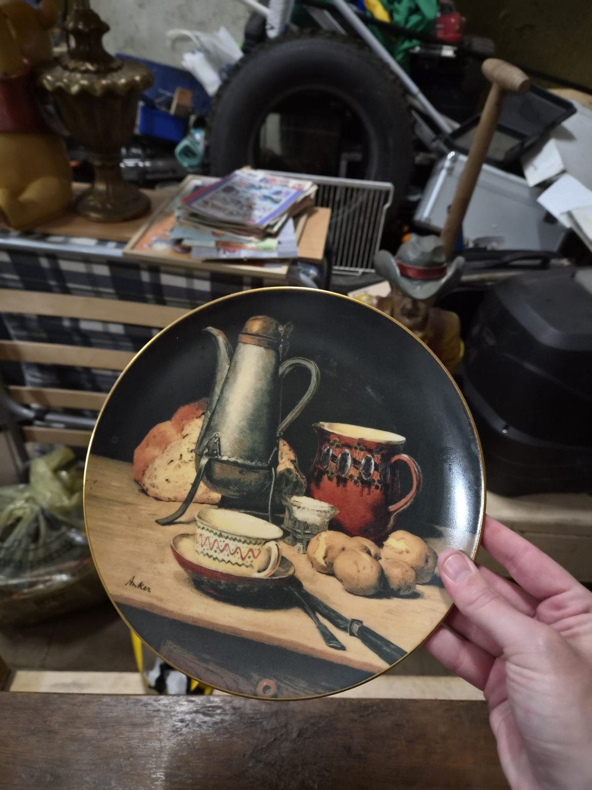 Decoratief bord met stilleven - Anker signatuur, Antiek en Kunst, Ophalen