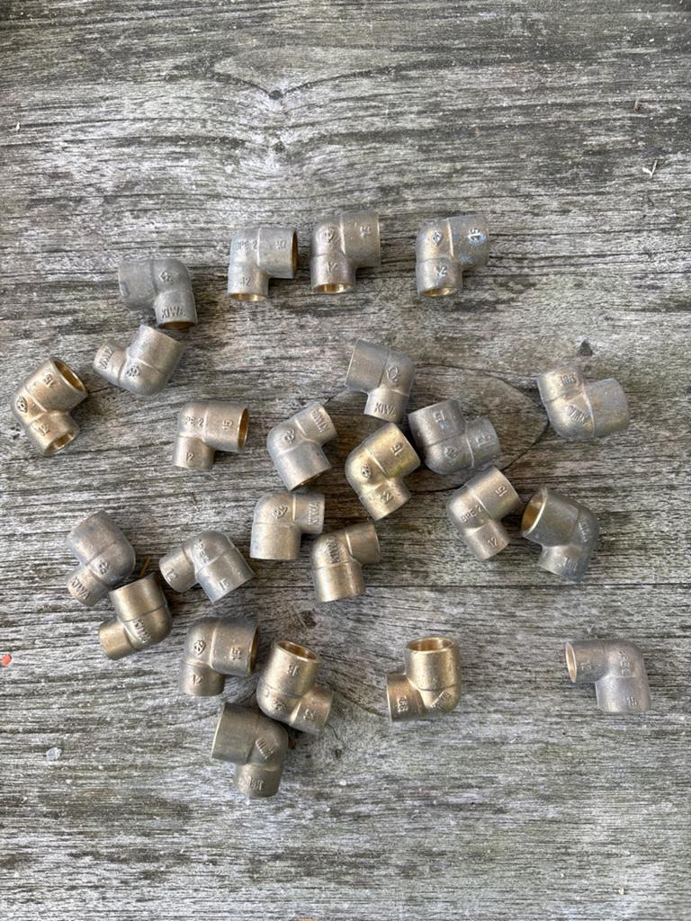 25 Koperen knelkoppelingen 12mm naar 15mm - Diverse maten, Ophalen, Nieuw, Koper, Overige typen