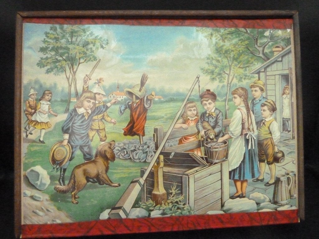 Antieke Victoriaanse houten blokken puzzel 48 stuks 1900, Ophalen of Verzenden