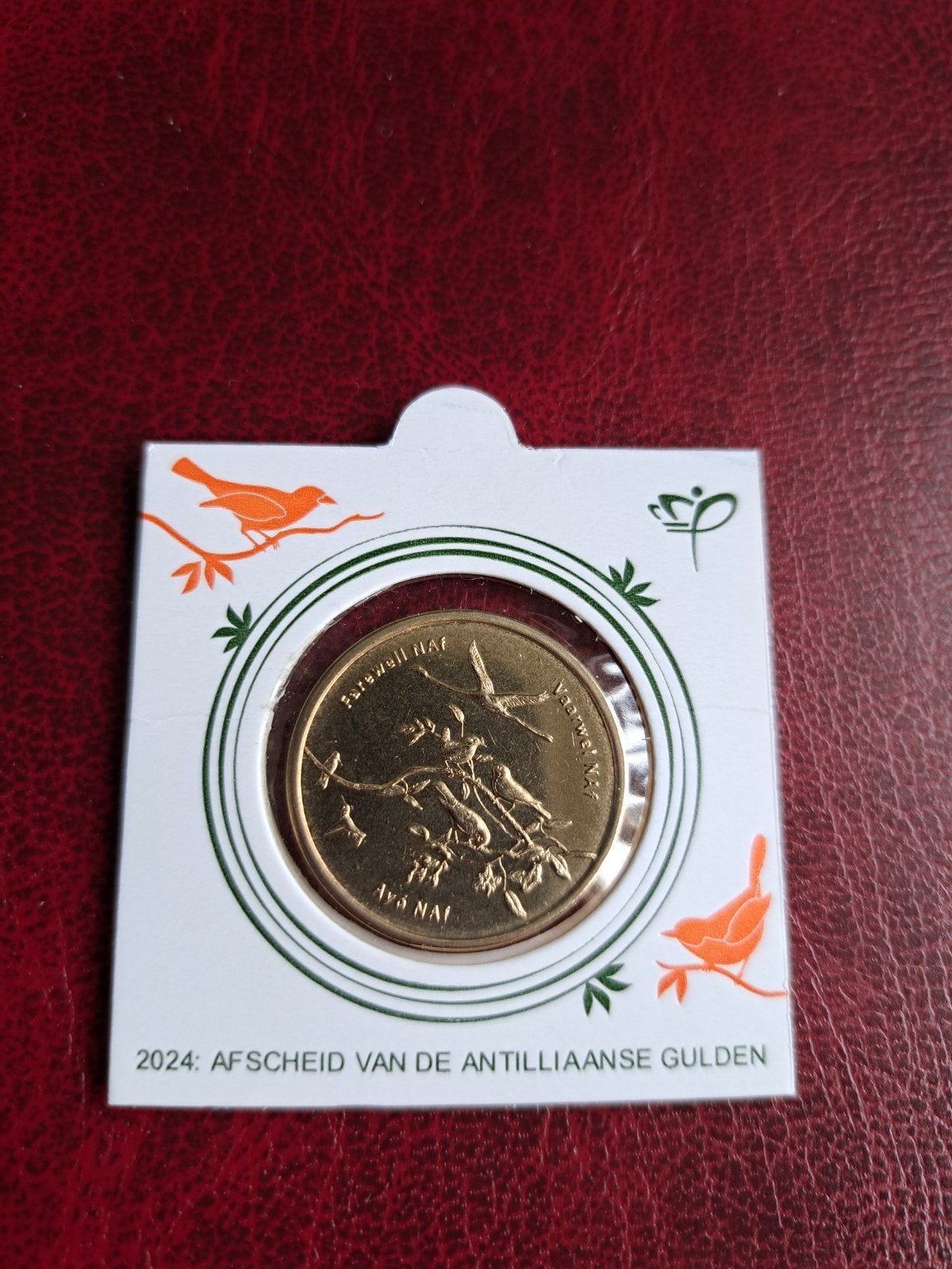 Penning Afscheid Antilliaanse Gulden NAF 2024 Munthouder, Ophalen of Verzenden, 1 gulden