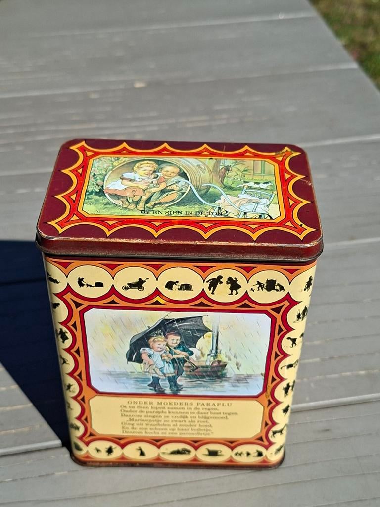 Vintage Royco blik Ot en Sien - Onder Moeders Paraplu, Ophalen of Verzenden