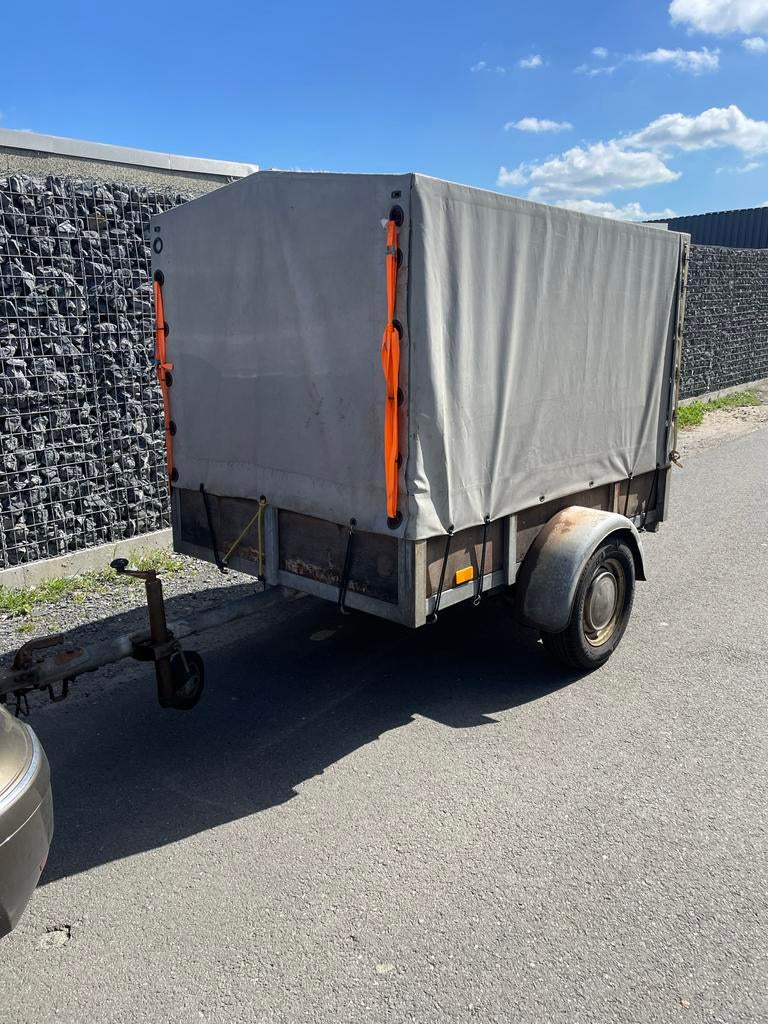 Aanhangwagen met huif, baklengte bijna 2 meter, Ophalen, Gebruikt