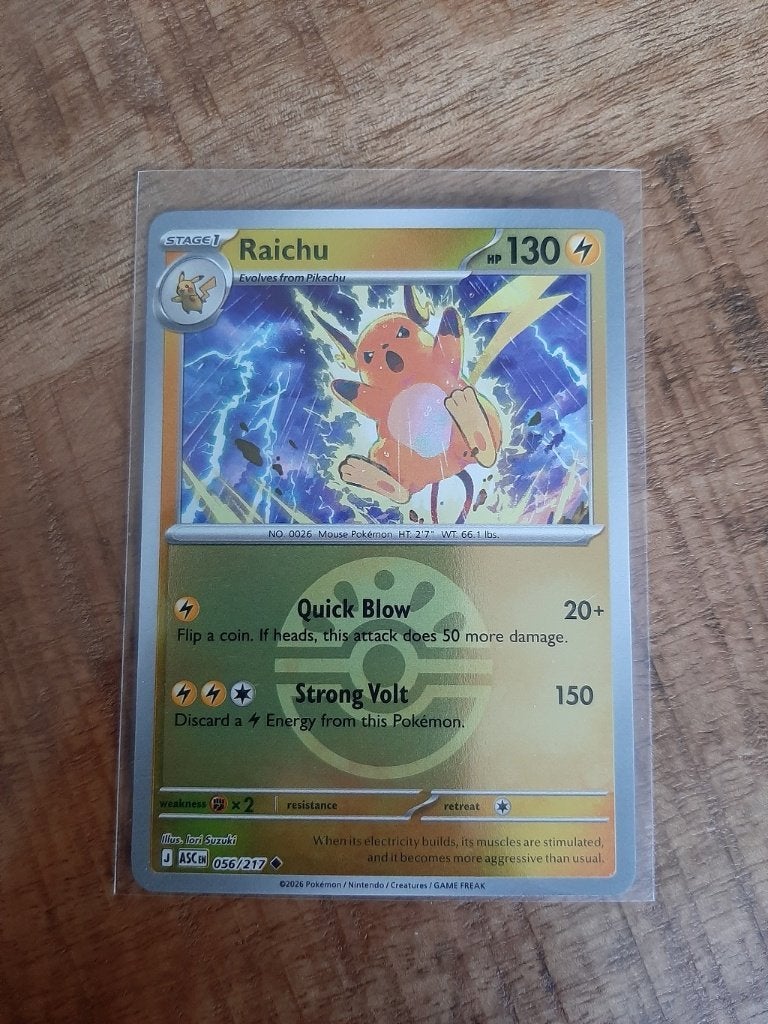 Raichu #56, Friend Ball, Pokemon Ascended Heroes, Ophalen of Verzenden, Nieuw, Losse kaart