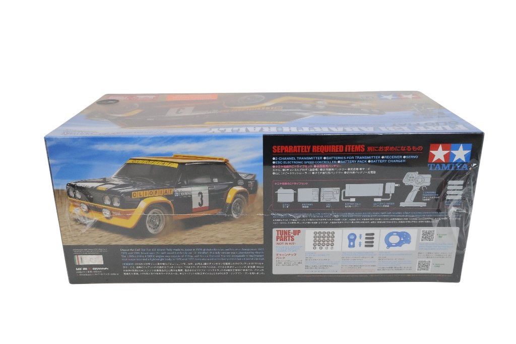 Tamiya 58723 1/10 R/C Fiat 131 Abarth Rally Olio Fiat MF-01X, Elektro, Nieuw, Ophalen of Verzenden, Schaal 1:10