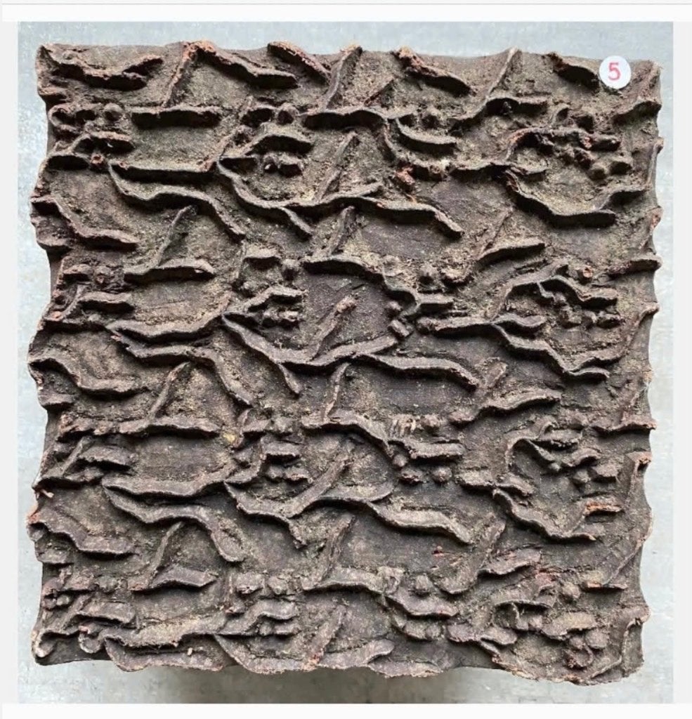 Mooie batik houten stempel 16 x 16 cm, Ophalen of Verzenden