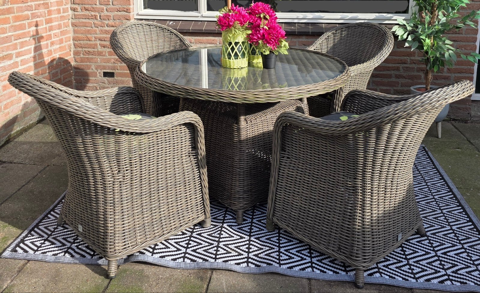 super mooie 4 pers Diner tuinset🌞 intratuin, Ophalen, Gebruikt, Tuinset, Eettafel