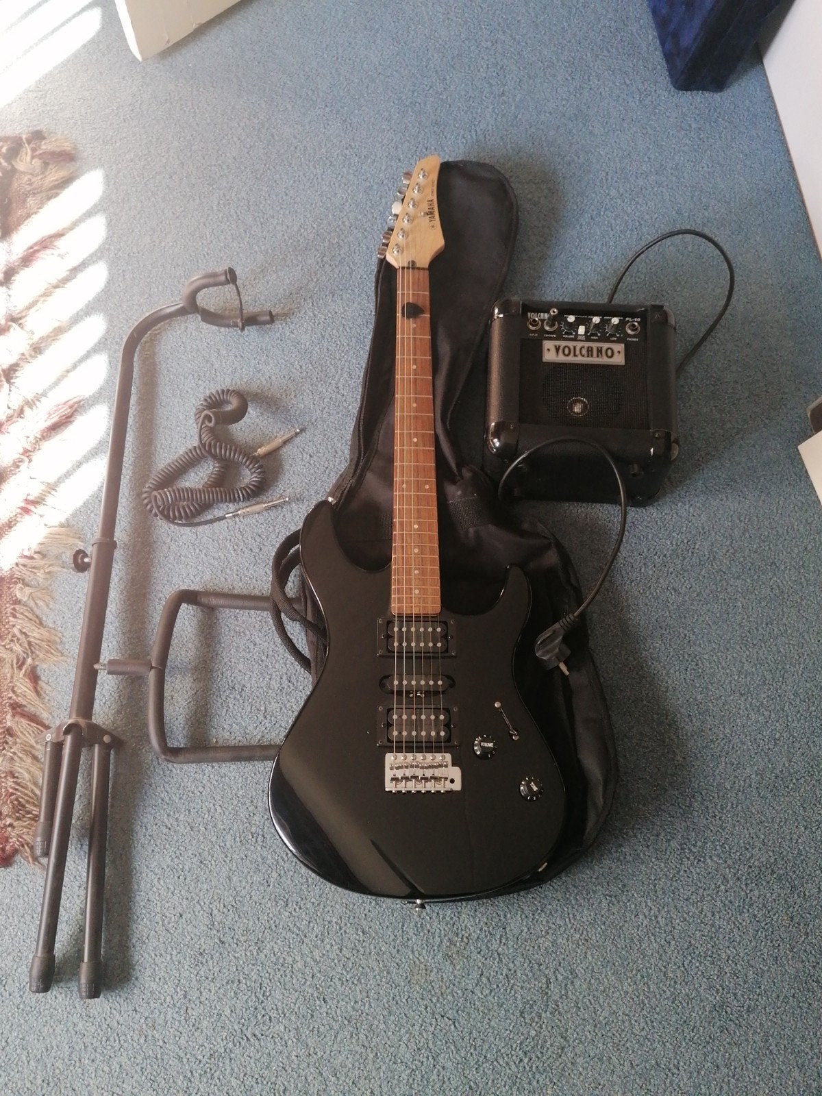 Yamaha elektrische gitaar met versterker en standaard, Gebruikt, Met versterker, Solid body, Ophalen