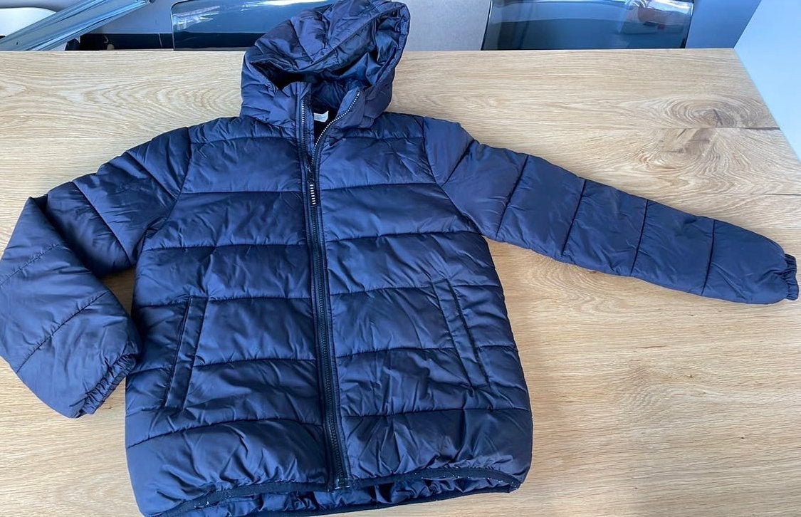 H&M jas winterjas zwart basic winterjack igst maat 164, Ophalen of Verzenden, Zo goed als nieuw, Jongen of Meisje, Jas