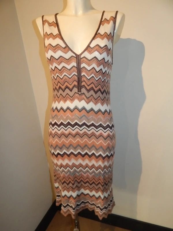 Marccain mooie fijn gebreide zachte jurk aztec print N3/M
