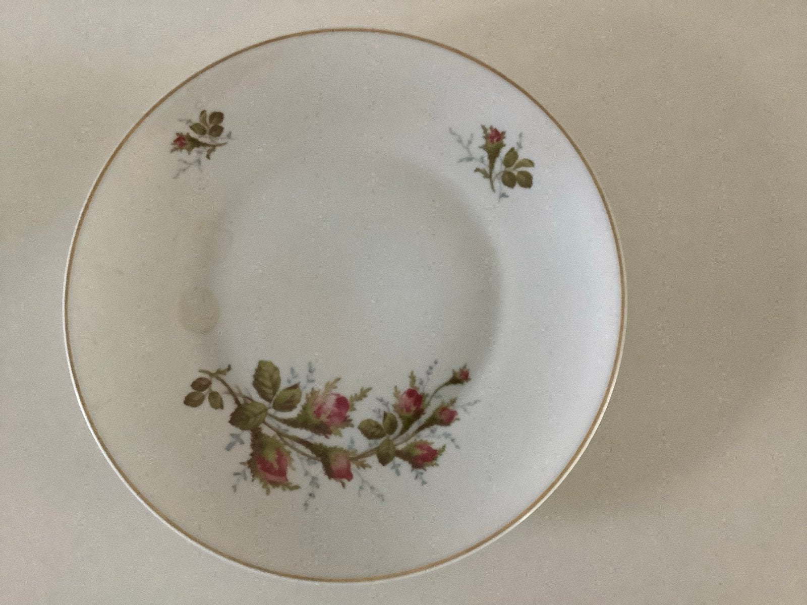 Rosenthal bord met rozenmotief en gouden rand, Ophalen of Verzenden