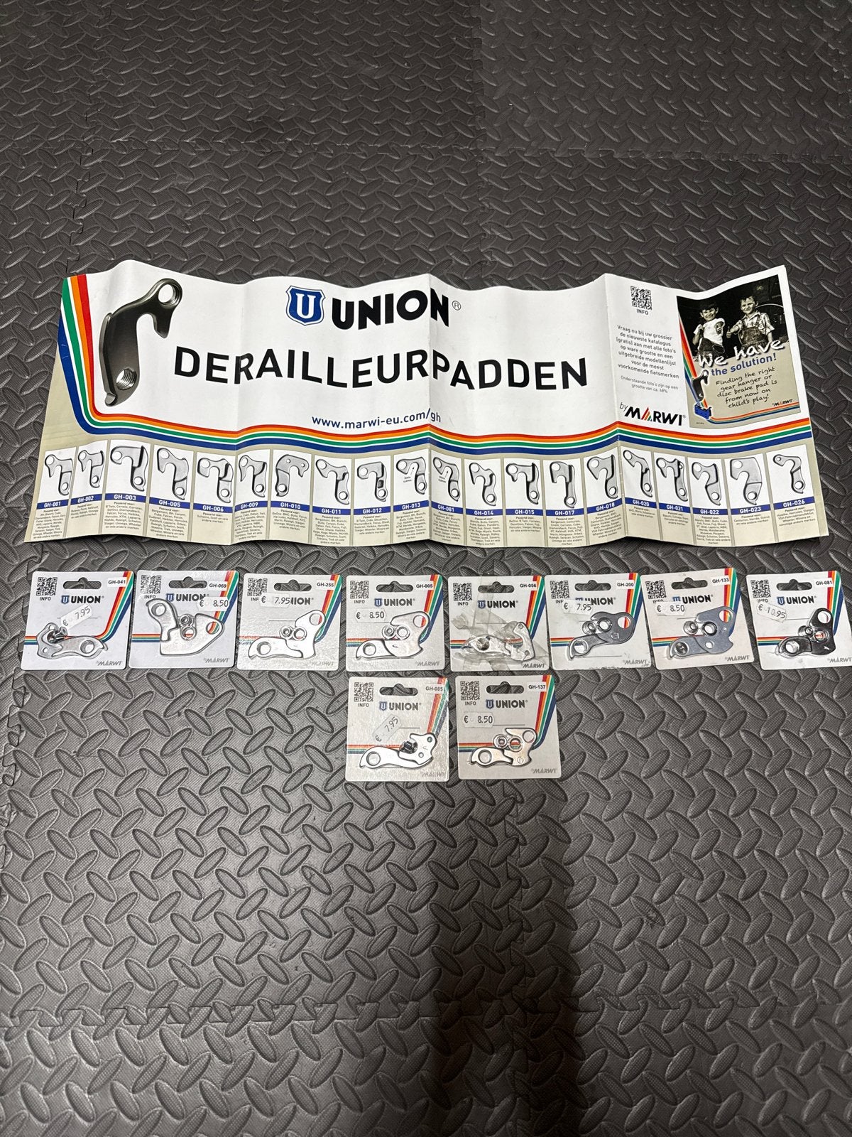Union Derailleurpadden - Diverse modellen nieuw in verpakkin, Ophalen, Nieuw, Derailleur of Ketting, Aluminium
