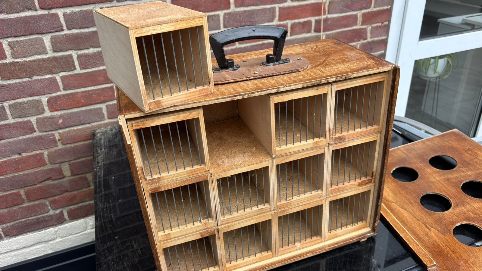 Vervoer kist voor vogels 12 vakken, Ophalen, Gebruikt, Hout, Vogelkooi