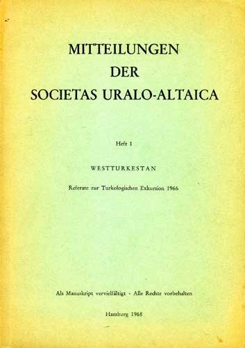 Mitteilungen der Societas Uralo-Altaica WestTurkestan, Gyula Decsy, Annemarie von Gabain (ed), Sociale wetenschap, Ophalen of Verzenden