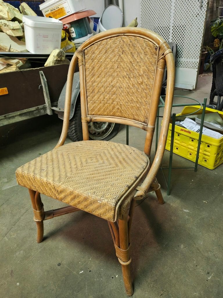 Gratis 4 stoelen, Ophalen, Gebruikt, Overige kleuren, Riet of Rotan
