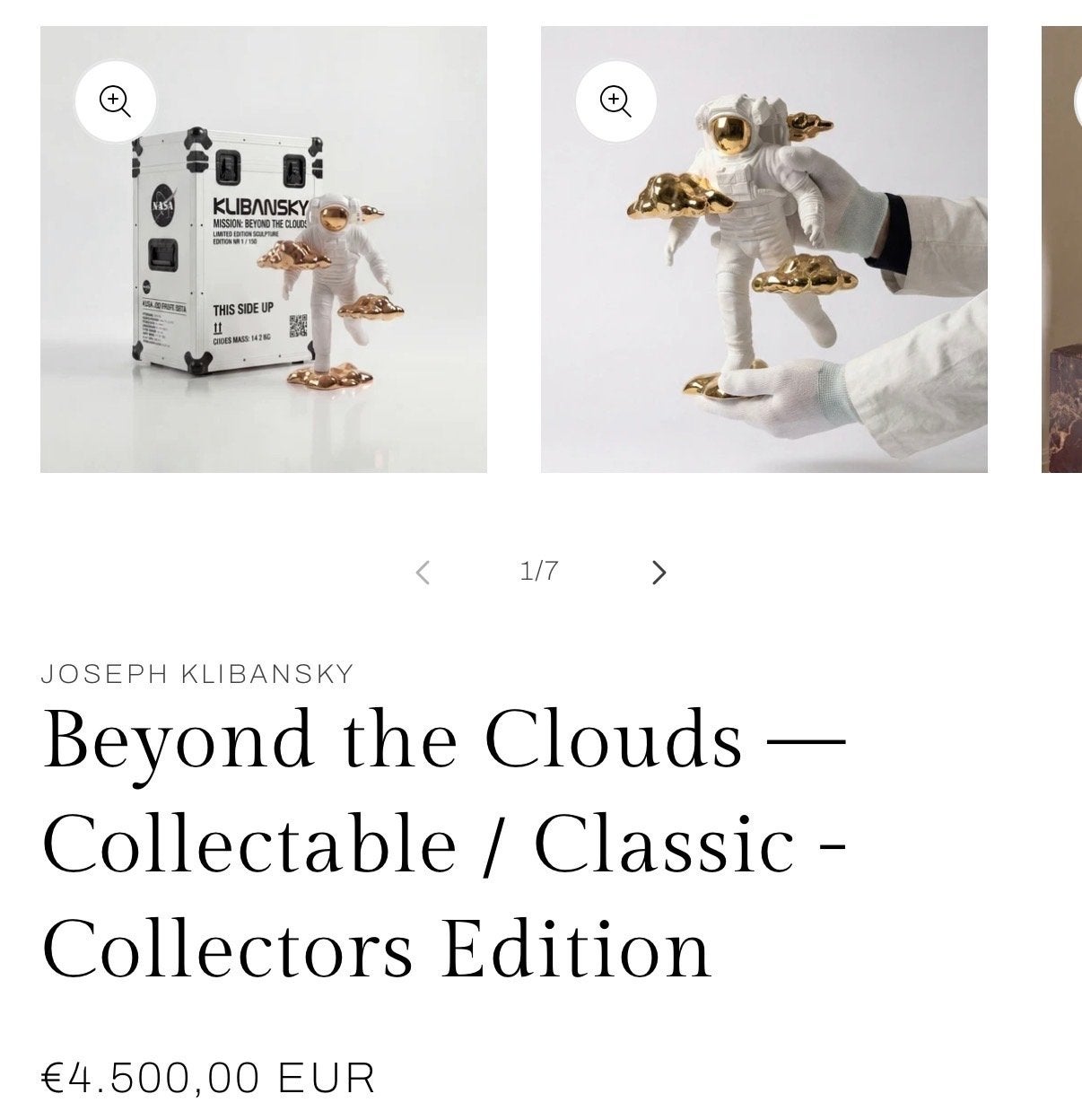 Joseph klibansky - Beyond the Clouds — Collectable Classic, Ophalen of Verzenden, Handgemaakt, 20 - 50 cm, Overige materialen