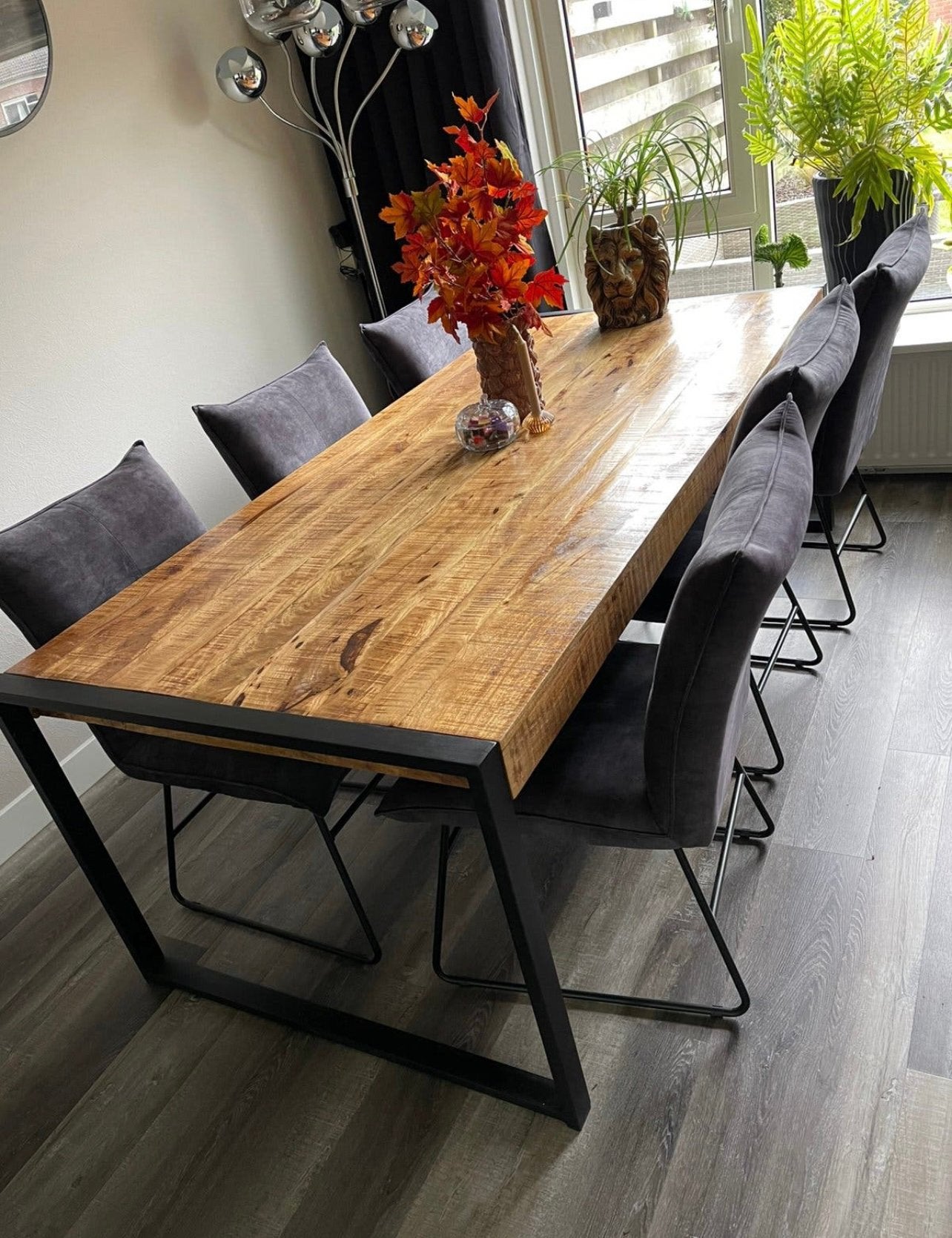 Mango houten eet tafel, Ophalen, 200 cm of meer, 50 tot 100 cm, Zo goed als nieuw