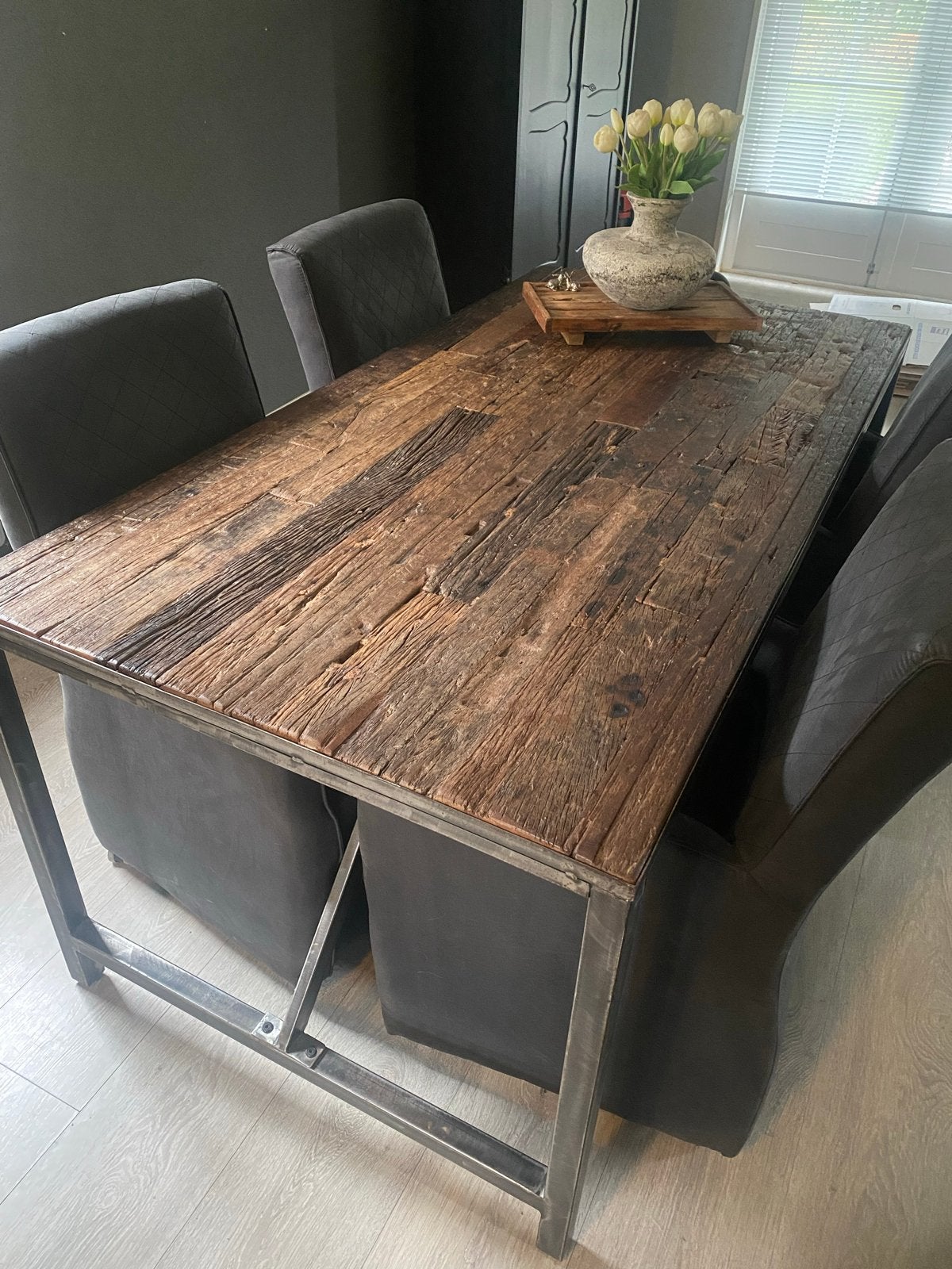 Robuuste eettafel, Huis en Inrichting, Tafels | Eettafels, Ophalen, Gebruikt, 50 tot 100 cm, 150 tot 200 cm