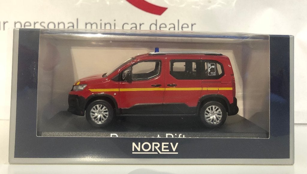 Norev 1:43 Peugeot Rifter 2019 Pompiers nieuw in display, Ophalen of Verzenden, Nieuw, Auto, Norev