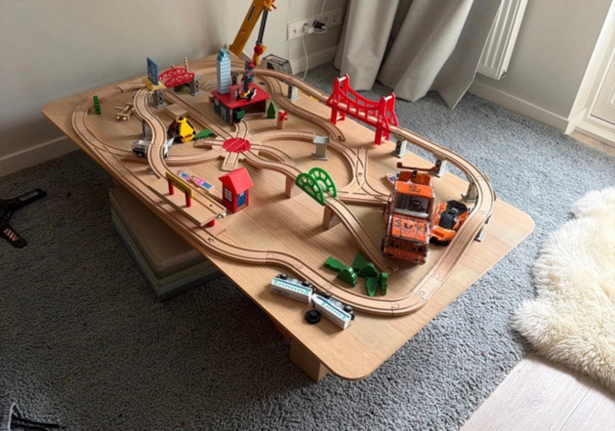 Treinbaan Bandits & Angels, Kinderen en Baby's, Speelgoed | Houten speelgoed, Ophalen of Verzenden, Zo goed als nieuw