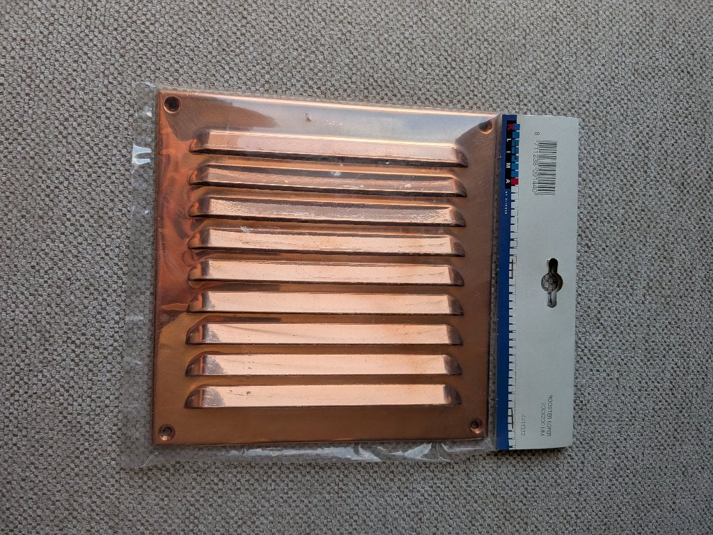 Nieuw ventilatierooster koperkleur 200 x 200 mm, Ophalen of Verzenden, Nieuw, Afzuiger