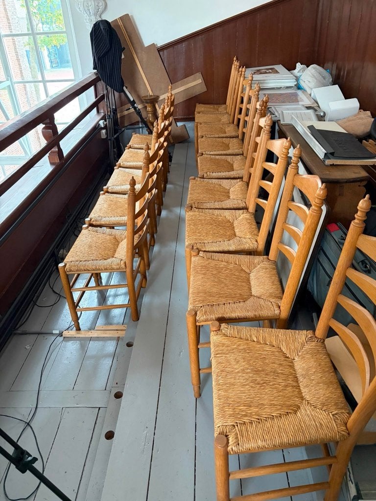 houten stoelen met rieten zitting (bijna gratis), Huis en Inrichting, Stoelen, Ophalen, Gebruikt, Bruin, Hout