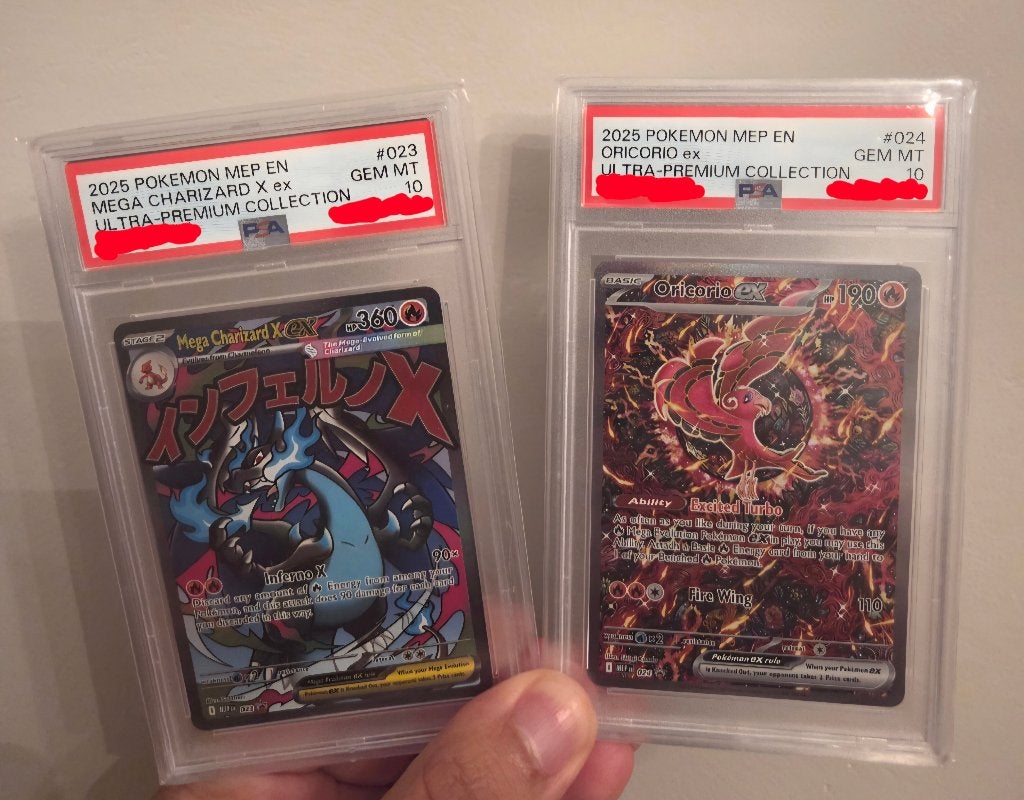 Mega Charizard x ex 023 en Oricorio 024 PSA 10 UPC promo, Ophalen of Verzenden, Nieuw, Losse kaart