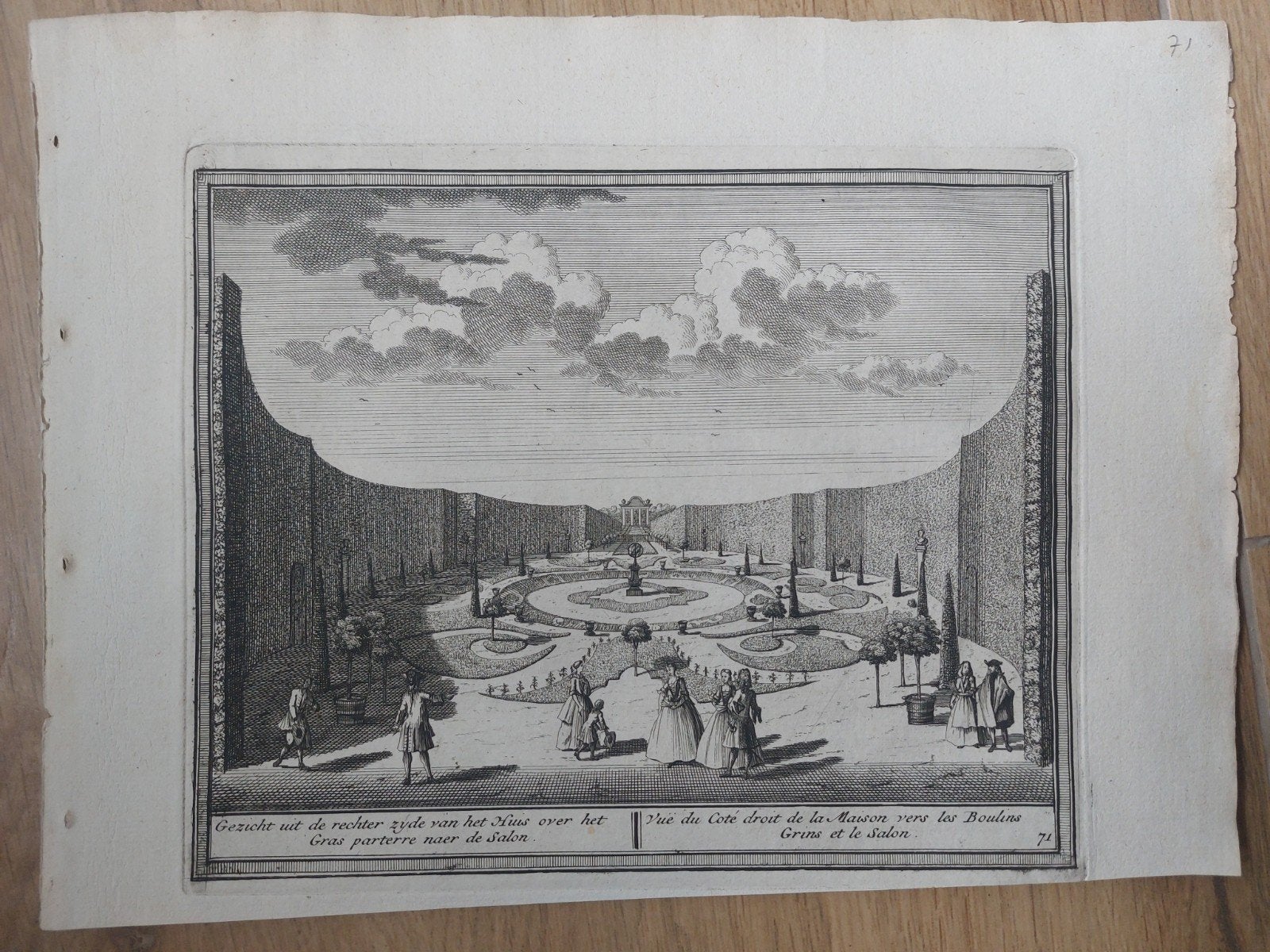 71 Velzerhooft Gras parterre te Velsen Santpoort Noord, Stadsgezicht, 17 cm, Ophalen of Verzenden, Gravure