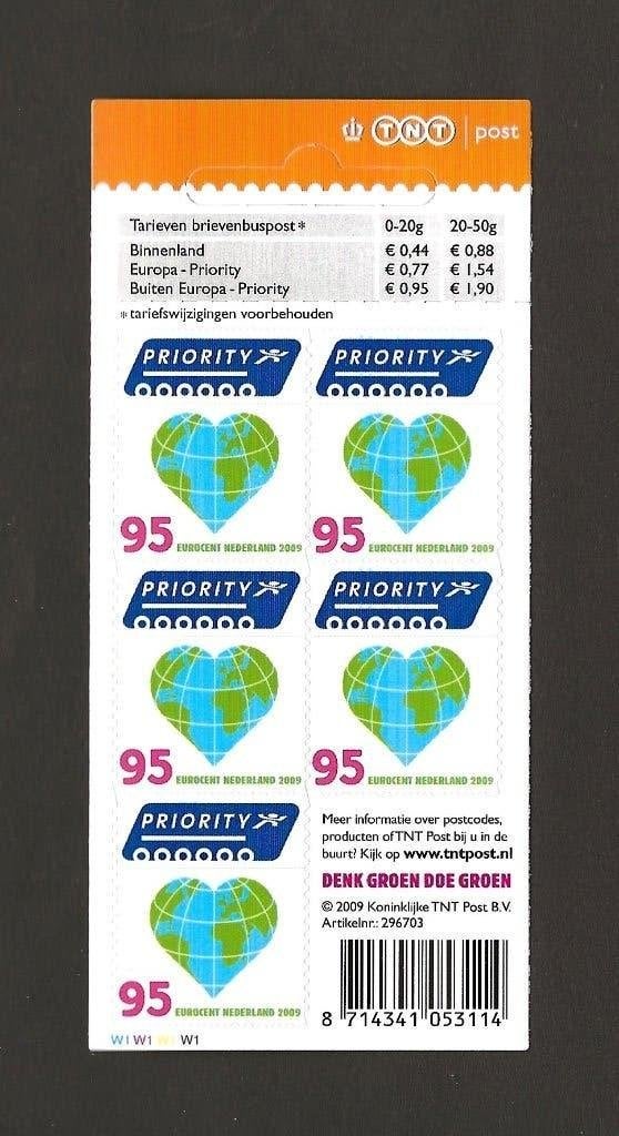2009 Vel Buiten Europa priority hart globe 2622 postfris, Verzenden, Na 1940, Postfris