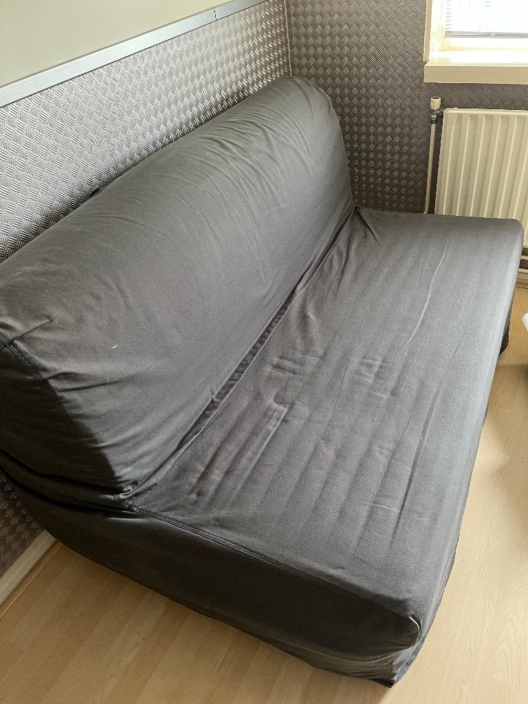 LYCKSELE LÖVÅS 2-zits slaapbank met twee hoezen, Ophalen, Gebruikt, Tweepersoons, 140 cm