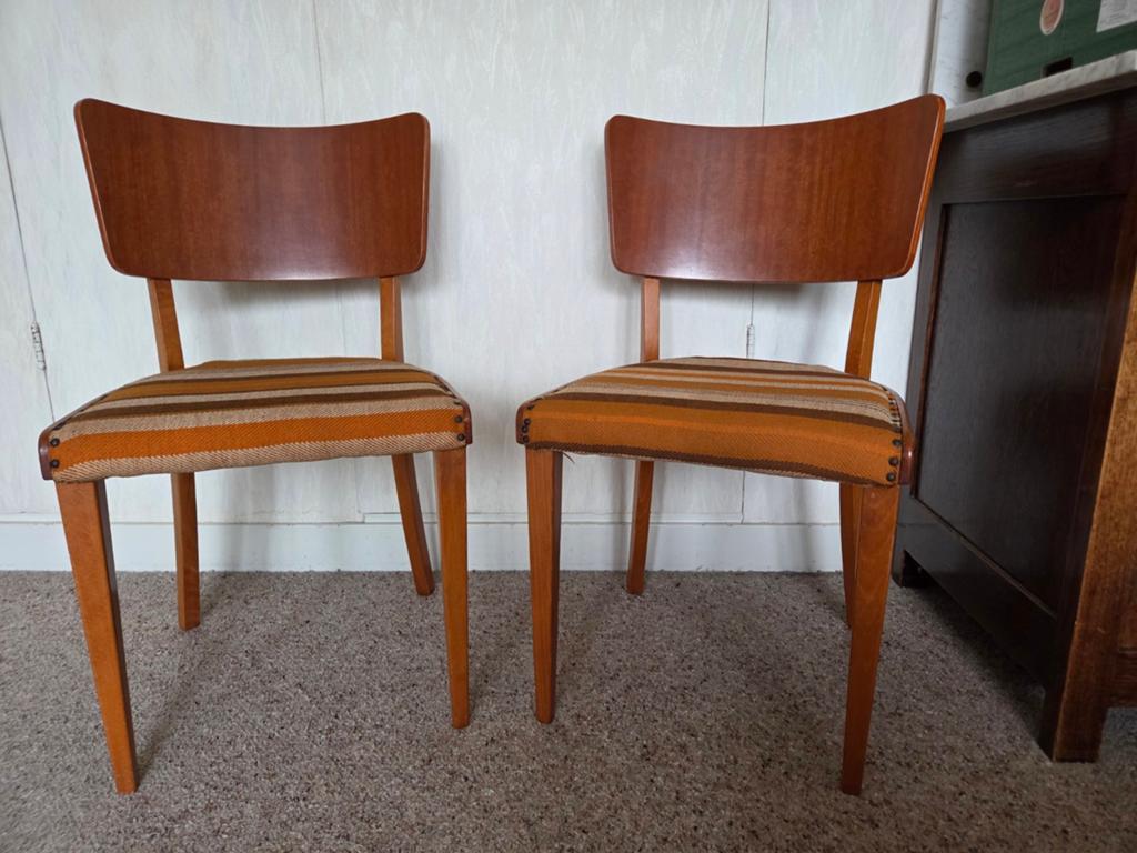 2x Vintage Retro Deens Design Mid Century stoelen, Ophalen, Huis en Inrichting
