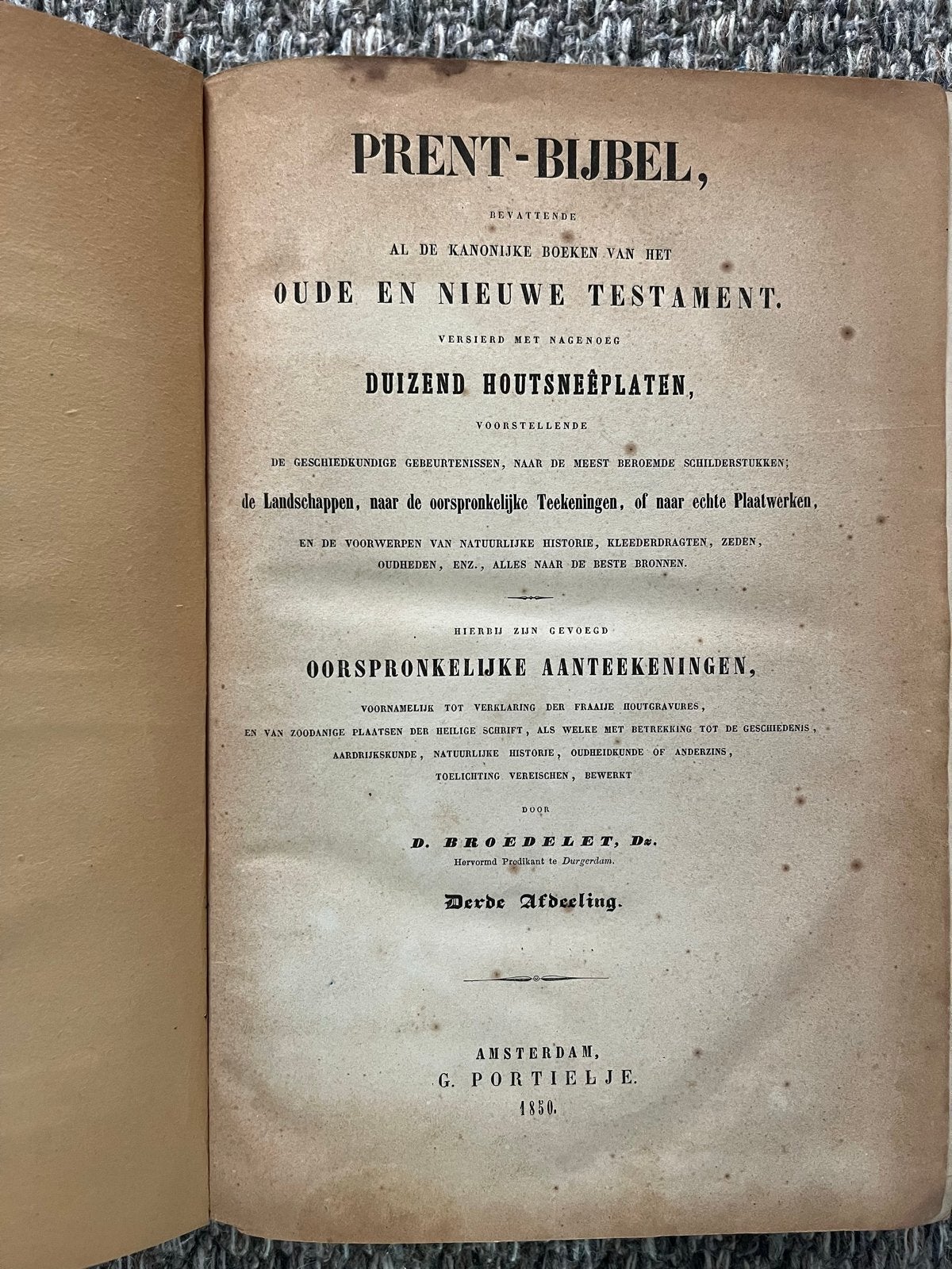 Prent-Bijbel, Oude en Nieuwe Testament - 1850, Ophalen of Verzenden