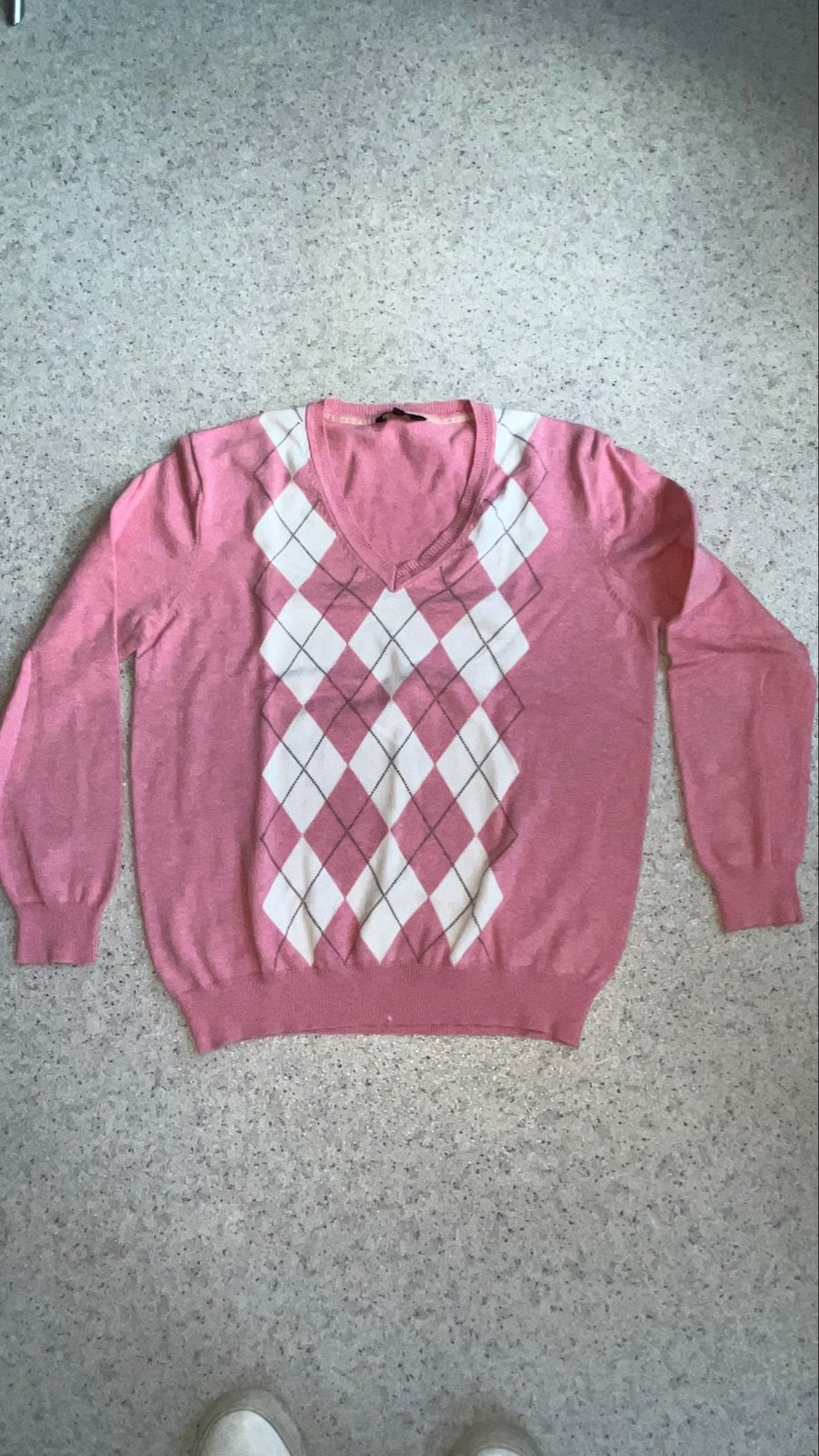 Roze katoenen trui met argyle patroon - Stanfield, Ophalen of Verzenden, Gedragen, Maat 42/44 (L), Roze