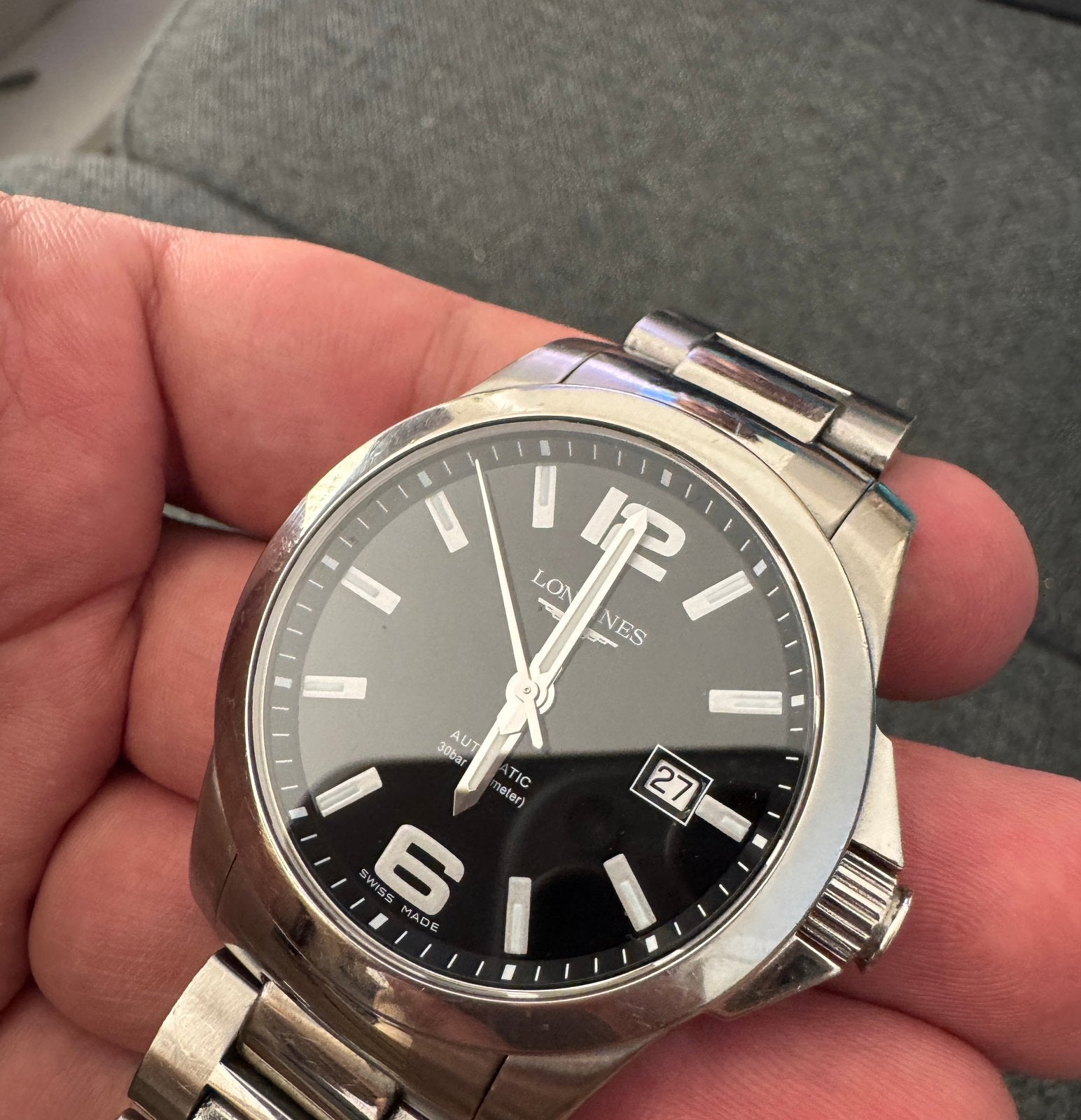 Longines conquest 41 mm automatic, Ophalen, Gebruikt, Staal, Overige merken