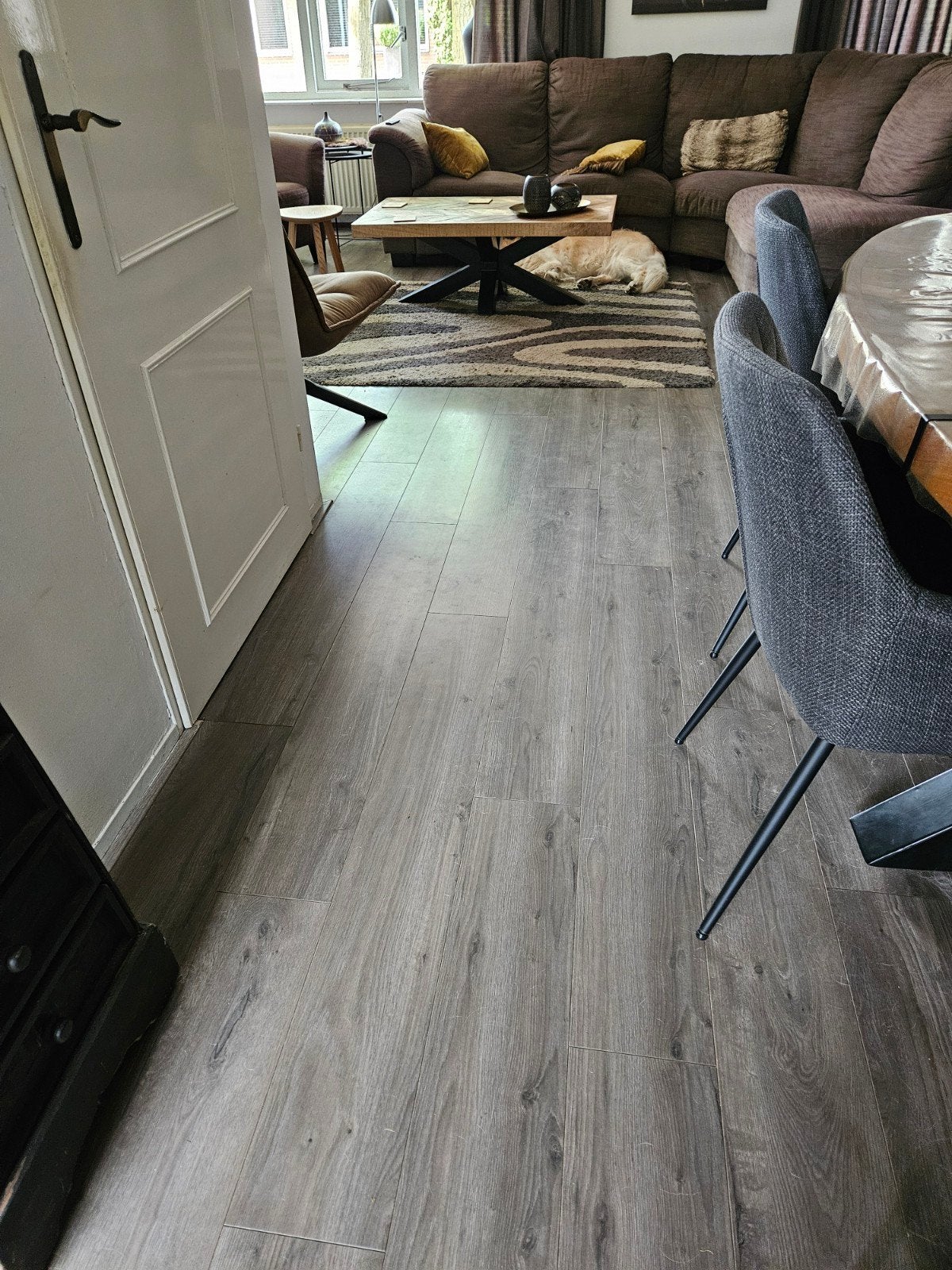 ca 30m2 kliklaminaat, Ophalen, Gebruikt, 50 tot 150 cm, 10 m² of meer