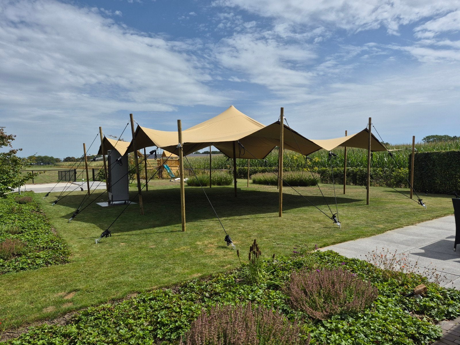 te huur stretchtent, Ophalen of Verzenden, 8 meter of meer, 6 meter of meer