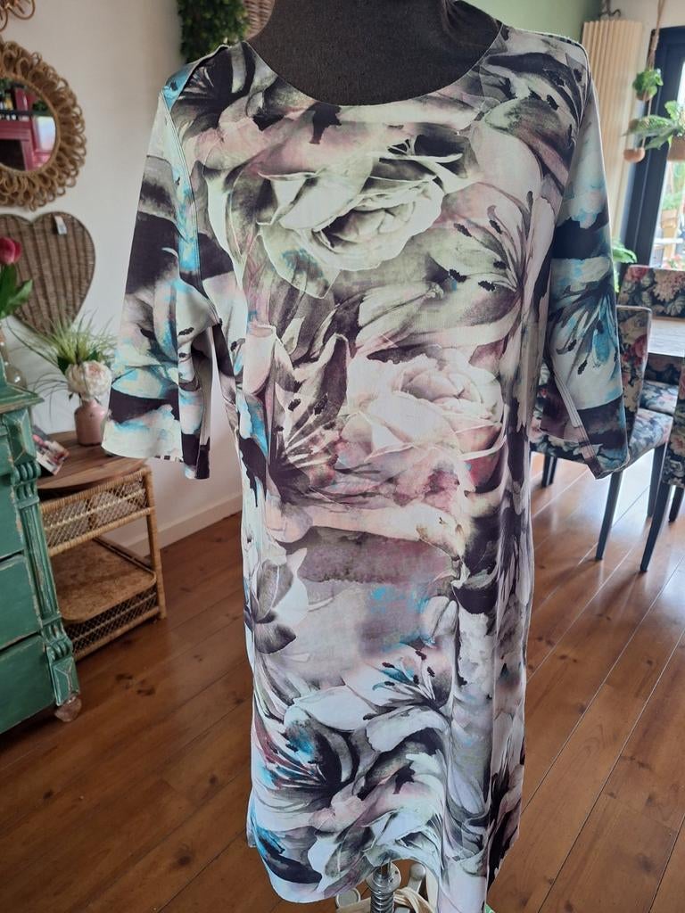 Jurk kreukvrij stretch maat m l 40 42, Kleding | Dames, Jurken, Ophalen of Verzenden, Zo goed als nieuw, Overige kleuren, Boven de knie
