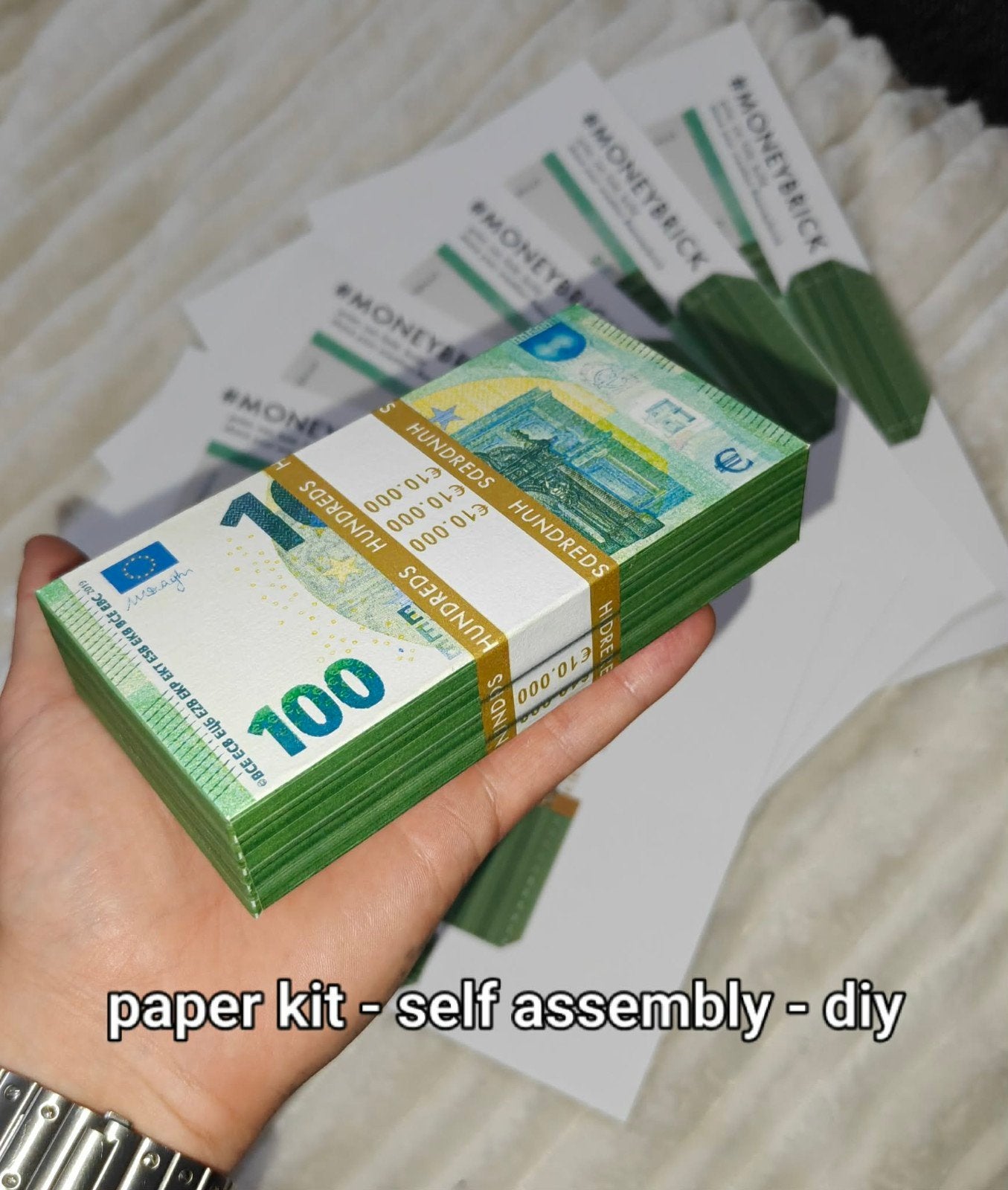 Money Brick Paper Kit – Self Assembly, 5 pieces, Groen, Overige thema's, Overige typen, Ophalen of Verzenden