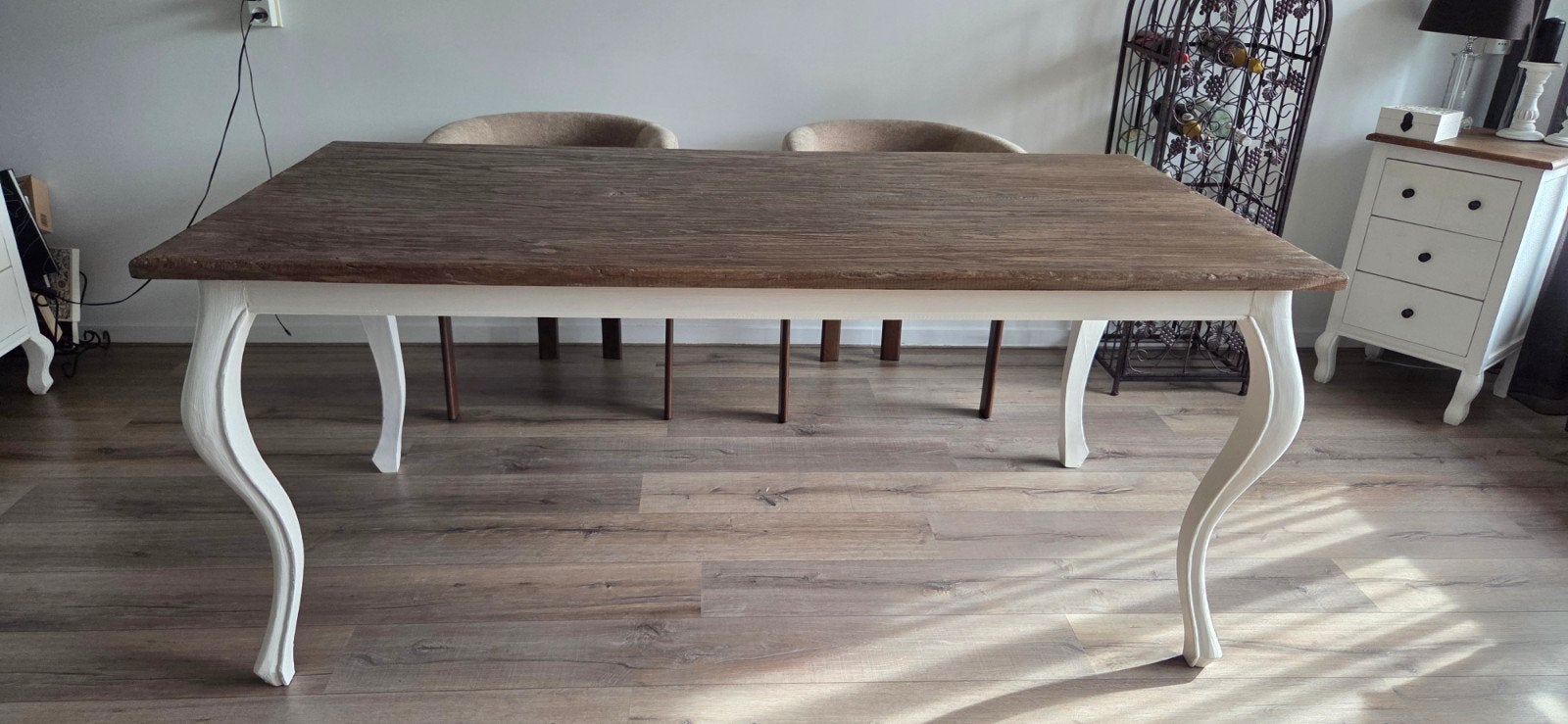 Brocante eettafel 180 CM x 90 CM nieuw, Ophalen, Nieuw, 50 tot 100 cm, 150 tot 200 cm
