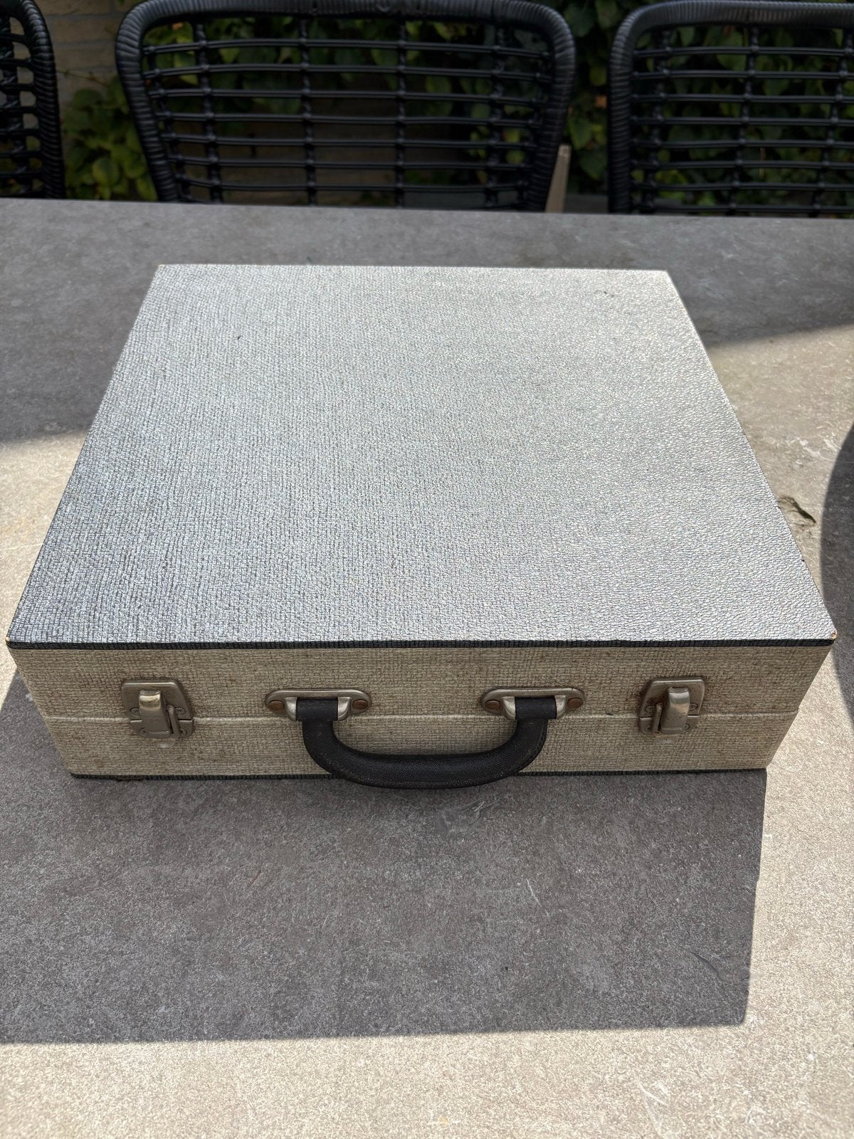 Vintage 78 toeren platenkoffer met diverse platen, Gebruikt, 10 inch, Overige genres, Ophalen of Verzenden