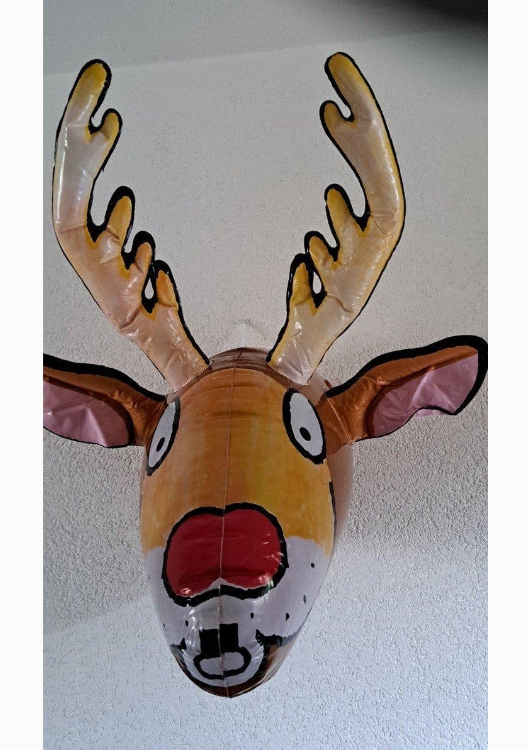 nieuwe 75 x 60 cm Opblaasbaar RUDOLF Rendier Hoofd, Ophalen of Verzenden, Nieuw